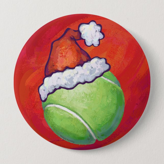 Macaron Rond 10 Cm Bal de tennis Noël (Devant)