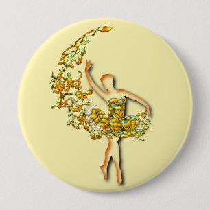 Macaron Rond 10 Cm Ballerina Bouton Ballet Dancer Feu Fille