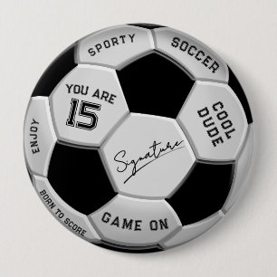 Macaron Rond 10 Cm Ballon de football personnalisé pour anniversaire