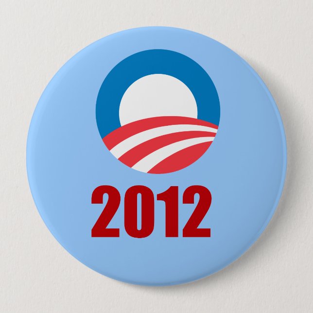 Macaron Rond 10 Cm Barack Obama 2012 (Devant)