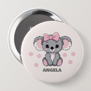 Macaron Rond 10 Cm Bébé rose Koala Ours