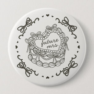 Macaron Rond 10 Cm Beige Bow Retro Coquette Cake Bridal Shows