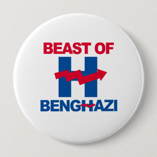 Macaron Rond 10 Cm BÊTE de BENGHAZI - - Anti-Hillary -