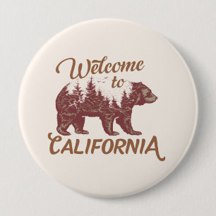 Macaron Rond 10 Cm Bienvenue à California Bear Forest