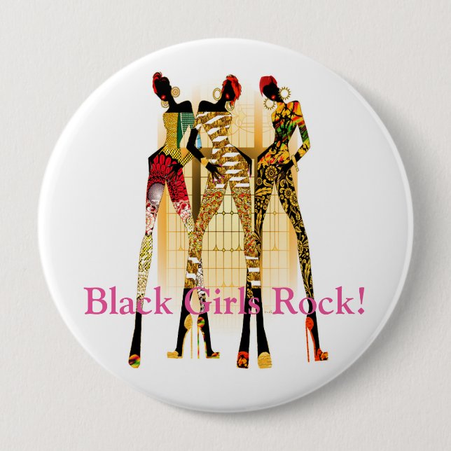 Macaron Rond 10 Cm Black Girls Rock ! (Devant)