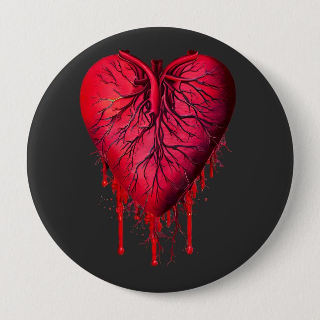 Macaron Rond 10 Cm Bleeding Heart Love Heart break surreal Art (Devant)