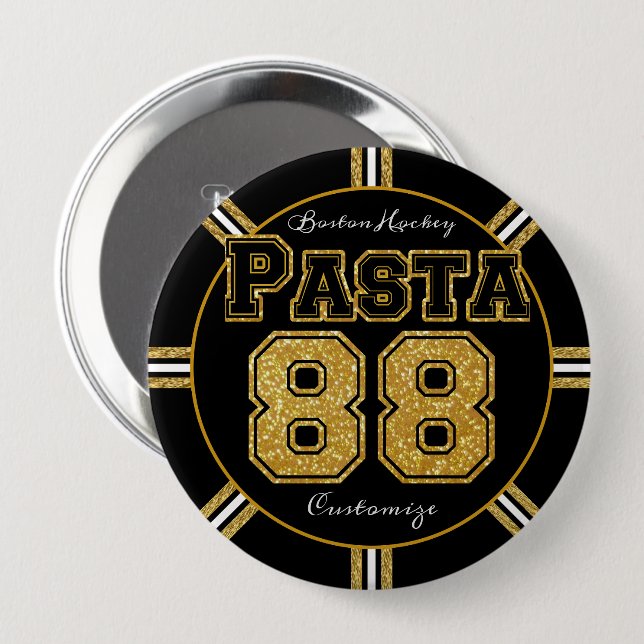 Macaron Rond 10 Cm Boston Hockey Pasta 88 (Devant & derrière)