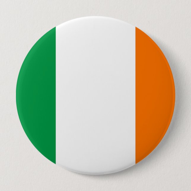 Macaron Rond 10 Cm Bouton avec drapeau d'Irlande (Devant)