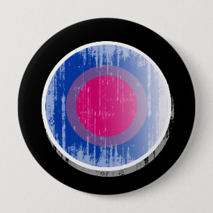 Macaron Rond 10 Cm Bouton bisexuel distressed.png de fierté