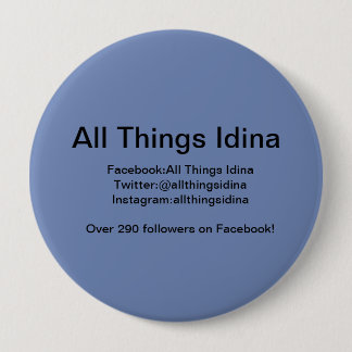 Macaron Rond 10 Cm Bouton bleu avec toute l'information d'Idina de