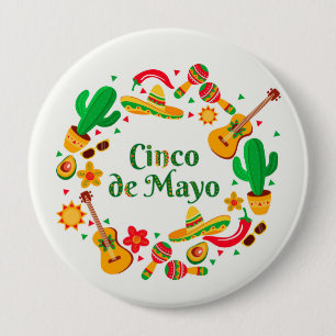 Macaron Rond 10 Cm Bouton Cinco De Mayo