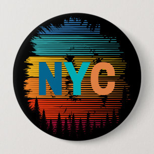 Macaron Rond 10 Cm Bouton coloré de New York