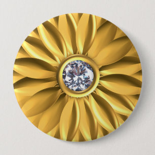 Macaron Rond 10 Cm Bouton couleur or