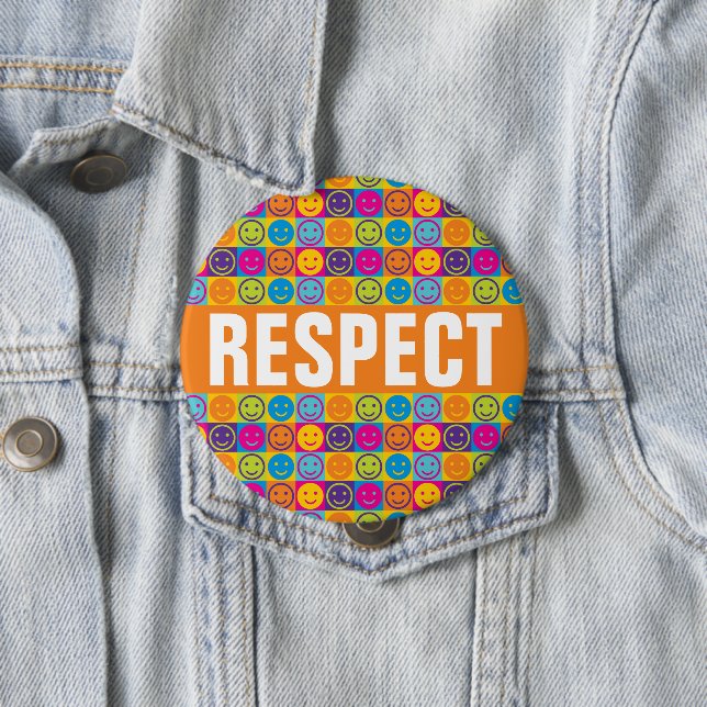 Macaron Rond 10 Cm Bouton de Anti-intimidation de RESPECT (En situation)