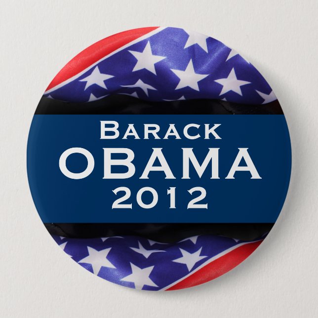 Macaron Rond 10 Cm Bouton de campagne d'OBAMA 2012 (Devant)