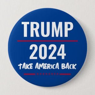 Macaron Rond 10 Cm Bouton de campagne Trump 2024 Reprenez l'Amérique