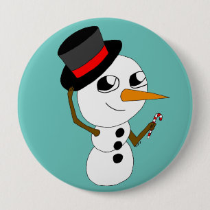 Macaron Rond 10 Cm bouton de chibi snowman