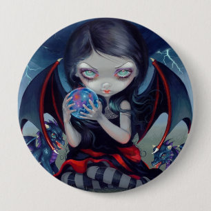 Macaron Rond 10 Cm Bouton "de Dragonling foncé"