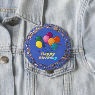 Macaron Rond 10 Cm Bouton de fête d'anniversaire heureux