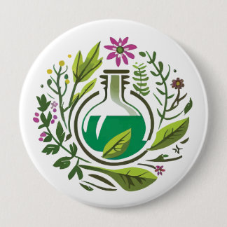 Macaron Rond 10 Cm Bouton de Médecine Herbal