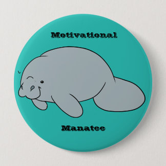 Macaron Rond 10 Cm Bouton de motivation de lamantin