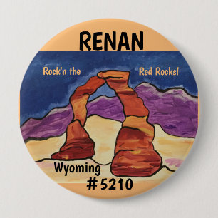Macaron Rond 10 Cm Bouton de nom. Rock'n the Red Rocks