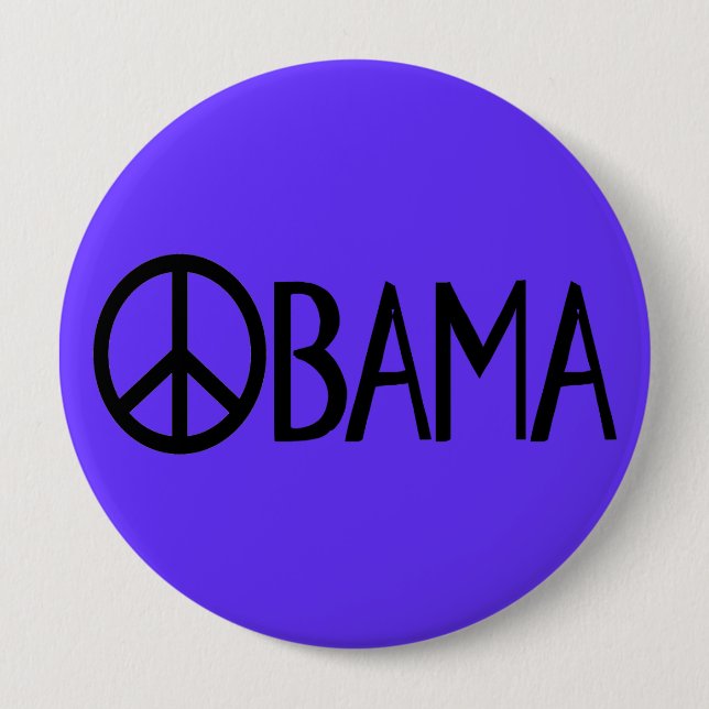 Macaron Rond 10 Cm Bouton de paix d'Obama (Devant)