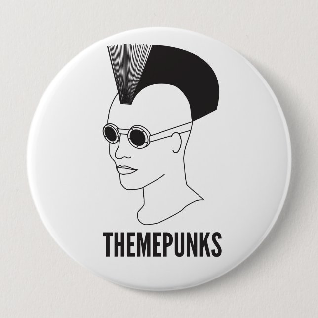 Macaron Rond 10 Cm Bouton de punk de nouvelle vague (Devant)