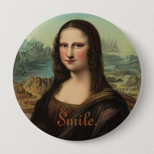 Macaron Rond 10 Cm Bouton de sourire Mona Lisa