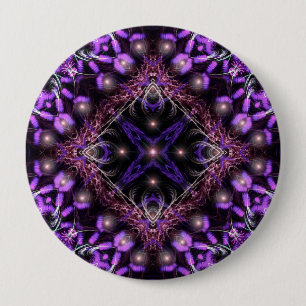 Macaron Rond 10 Cm Bouton de tapisserie fractée violette