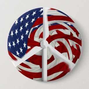 Macaron Rond 10 Cm Bouton de Windpeace, 4"
