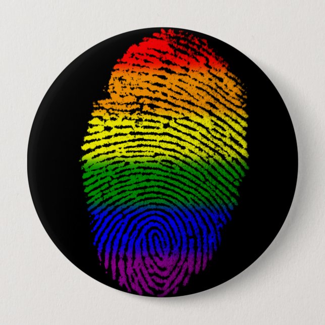 Macaron Rond 10 Cm Bouton d'épingle LGBT Pride Arc-en-ciel (Devant)