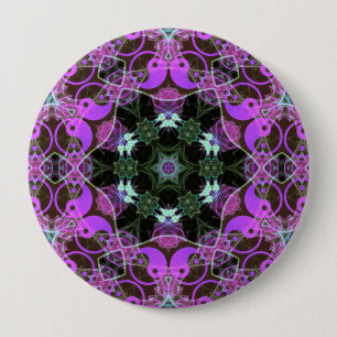 Macaron Rond 10 Cm Bouton d'hexagone de YinYang