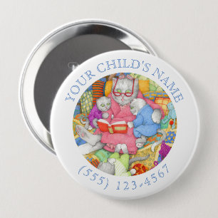 Macaron Rond 10 Cm Bouton d'identification de l'enfant - Histoire du 