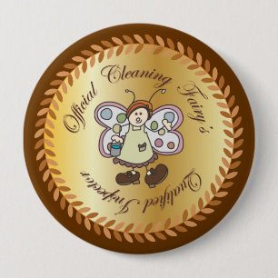 Macaron Rond 10 Cm Bouton d'inspecteur qualifié par fée officielle 