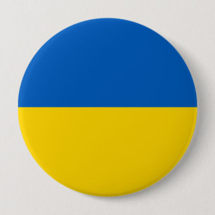 Macaron Rond 10 Cm Bouton drapeau ukrainien (Ukraine)