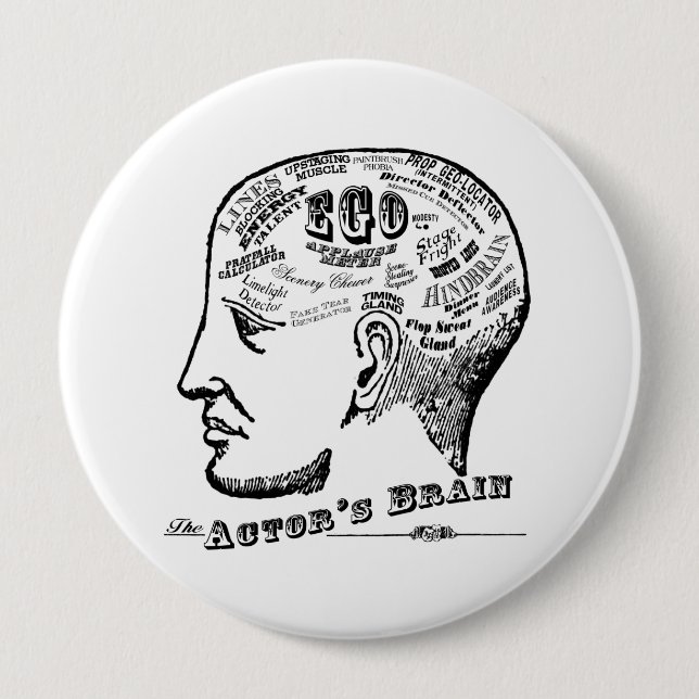 Macaron Rond 10 Cm Bouton du cerveau de l'acteur (Devant)
