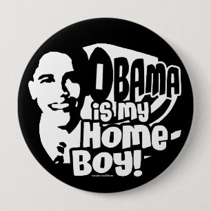 Macaron Rond 10 Cm Bouton du Homeboy 2008 d'Obama