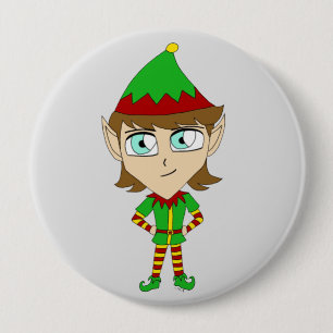 Macaron Rond 10 Cm bouton elf chibi