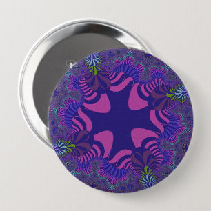 Macaron Rond 10 Cm Bouton énorme de croix violet rose personnalisé