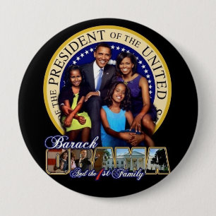 Macaron Rond 10 Cm Bouton Famille-Rond d'OBAMA-1ST