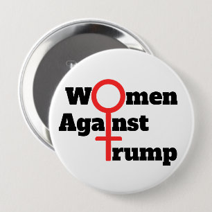 Macaron Rond 10 Cm Bouton Femmes contre Trump