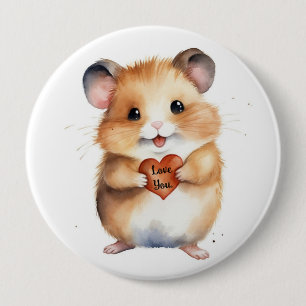 Macaron Rond 10 Cm Bouton Hamster Love You