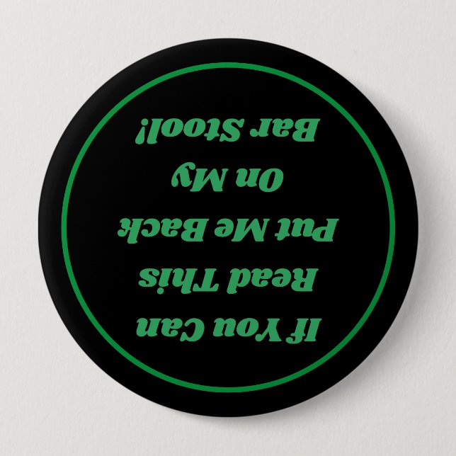 Macaron Rond 10 Cm Bouton Humour de la barre (Devant)
