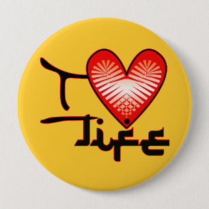 Macaron Rond 10 Cm Bouton J'aime la vie