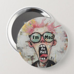Macaron Rond 10 Cm Bouton Je suis fou de rage