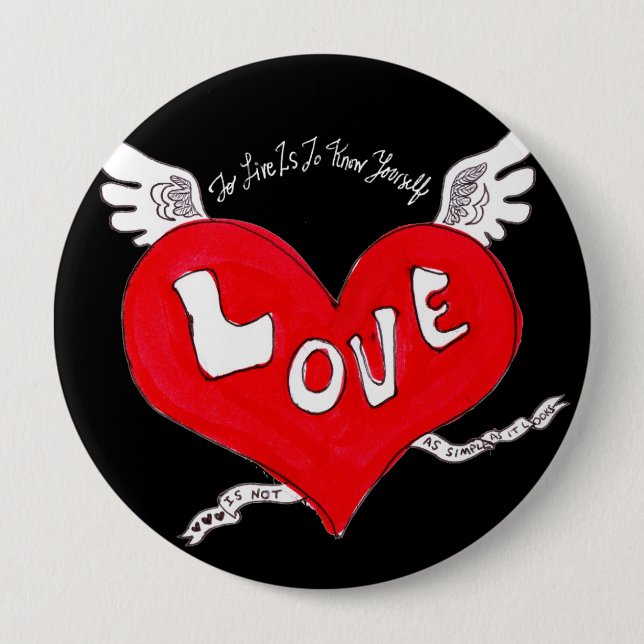 Macaron Rond 10 Cm Bouton Love Tattoo (Devant)