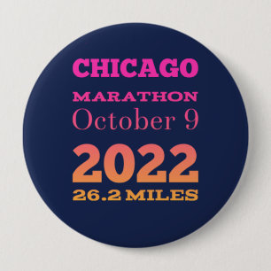 Macaron Rond 10 Cm Bouton Marathon de Chicago 2022