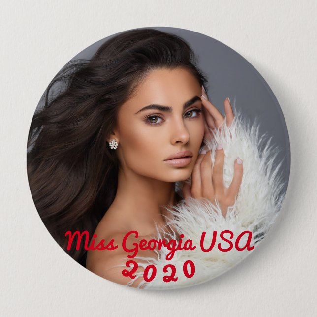 Macaron Rond 10 Cm Bouton Miss Georgia USA 2020 (Devant)
