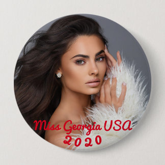 Macaron Rond 10 Cm Bouton Miss Georgia USA 2020
